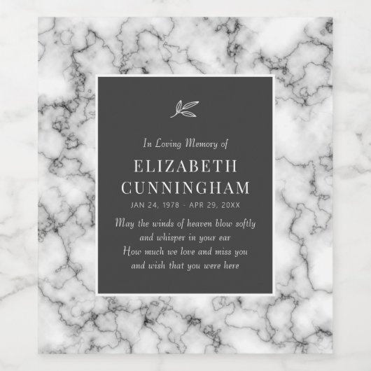 追悼の大理石を愛しモダンて ワインラベル (シングルラベル)