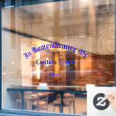 追悼の巨大なトリビュートの窓にしがみつく ウィンドウサイン (カフェ窓)