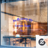 追悼の巨大なトリビュートの窓にしがみつく ウィンドウサイン (カフェ窓)