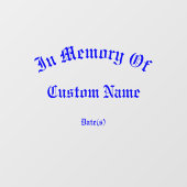 追悼の巨大なトリビュートの窓にしがみつく ウィンドウサイン (シート)