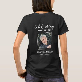 追悼の思いを込めた背面写真付きメモリアルデザイン Tシャツ