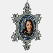 追悼の思い出のエレガント写真クラシック スノーフレークピューターオーナメント (左)