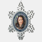 追悼の思い出のエレガント写真クラシック スノーフレークピューターオーナメント (右)