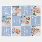 追悼の思い出のカスタム6数々の写真 フリースブランケット (正面(横))