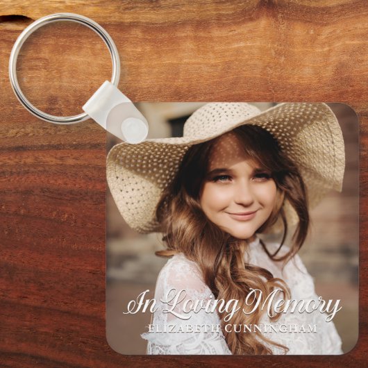 追悼の思い出のクラシック写真エレガント キーホルダー (正面)