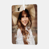 追悼の思い出のクラシック写真エレガント メタルオーナメント (正面左)