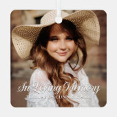 追悼の思い出のクラシック写真エレガント メタルオーナメント (裏面)