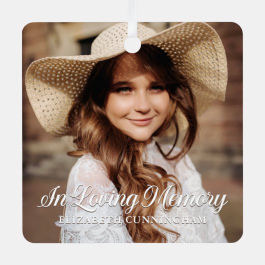 追悼の思い出のクラシック写真エレガント メタルオーナメント (正面)