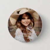 追悼の思い出のクラシック写真エレガント 缶バッジ (正面)