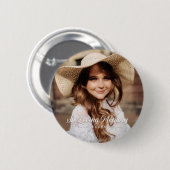 追悼の思い出のクラシック写真エレガント 缶バッジ (正面&裏面)