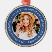 追悼の思い出のモダン写真カスタム メタルオーナメント (正面)