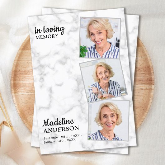 追悼の思い出3写真葬儀悔やみや弔慰 サンキューカード