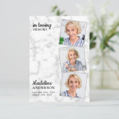 追悼の思い出3写真葬儀悔やみや弔慰 サンキューカード (スタンド正面)