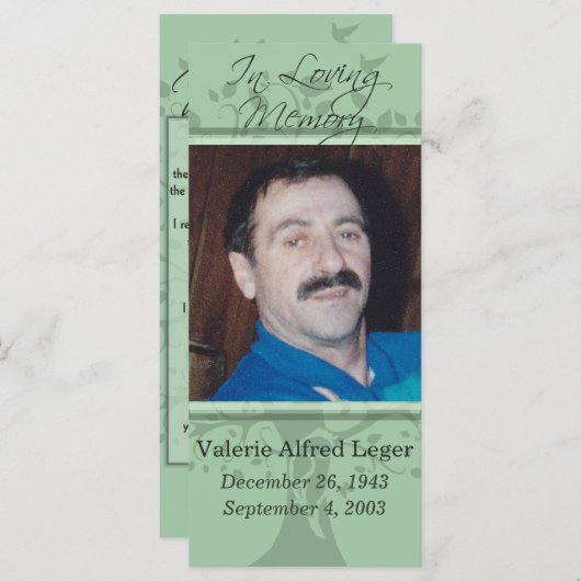 追悼の思い出/思い出のカスタムカード (正面/裏面)