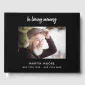 追悼の愛する思い出のブラックフォト ゲストブック (正面)