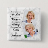 追悼の愛の思い出のパーソナライズされた写真葬儀 缶バッジ (正面)