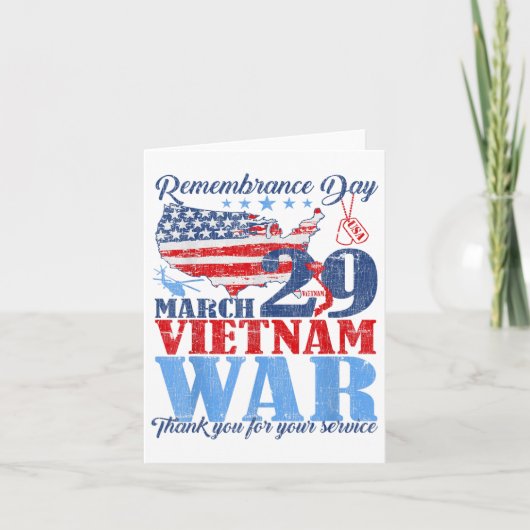 追悼の日3月29日ベトナム戦争米国陸軍ベーター カード (正面)