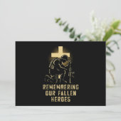 追悼の日 私たちの fallen ヒーローを思い出す 米国フラグ 招待状 (スタンド正面)