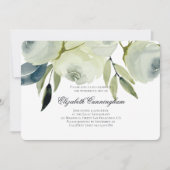 追悼の水彩フローラと葉 招待状 (正面)
