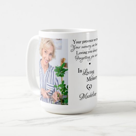 追悼の記念の記念を愛する思い出の写真 コーヒーマグカップ (正面左)