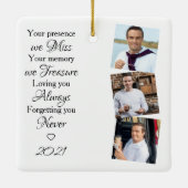 追悼の記念の記念モダン酒3枚 セラミックオーナメント (裏面)