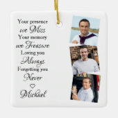 追悼の記念の記念モダン酒3枚 セラミックオーナメント (正面)