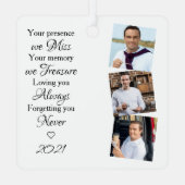 追悼の記念の記念モダン酒3枚 メタルオーナメント (裏面)