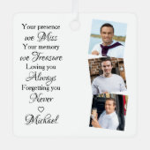 追悼の記念の記念モダン酒3枚 メタルオーナメント (正面)