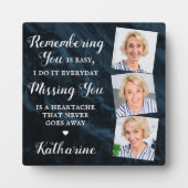 追悼の詩パーソナライズされた3枚 フォトプラーク (正面)