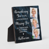 追悼の詩パーソナライズされた3枚 フォトプラーク (正面)