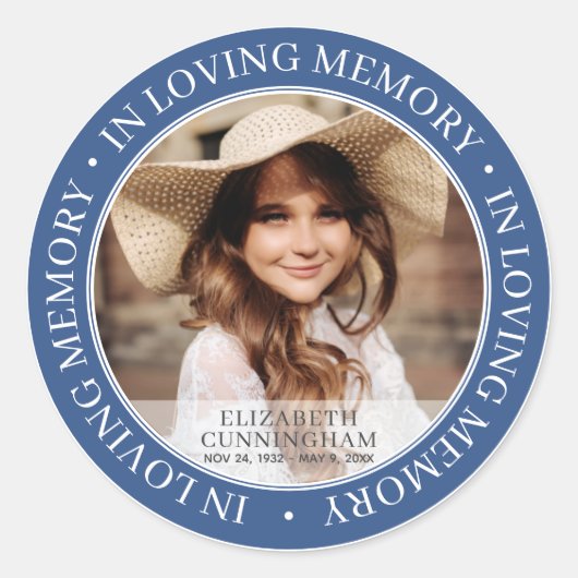 追悼の追悼の意クラシック見カスタム写真 ラウンドシール (正面)