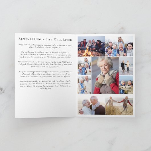 追悼の追悼写真コラージュ記念碑を愛して ノートカード (内部)