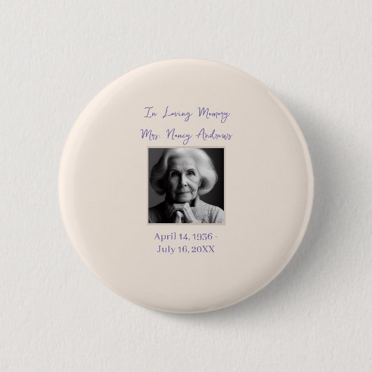 追悼の追悼記念の記念の品を愛で 缶バッジ (正面)