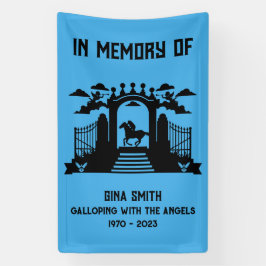 追悼の馬の乗り馬の葬儀 横断幕