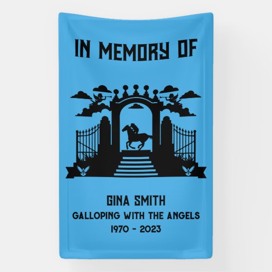 追悼の馬の乗り馬の葬儀 横断幕 (縦)