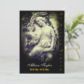 追悼または葬儀の招待 - 天使と共に 招待状 (スタンド正面)