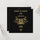 追悼オートバイライダーバイク葬儀 カード (正面/裏面インサイチュ)
