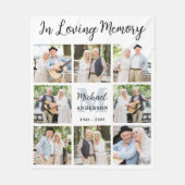 追悼カスタムの8写真コラージュ愛の記憶 フリースブランケット (正面)