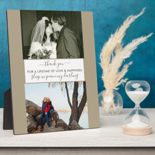 追悼カスタム2フォトベージュブラウン フォトプラーク (側面)