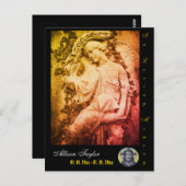 追悼カードまたは葬儀カード、オリジナル、エンジェル ポストカード (正面/裏面)