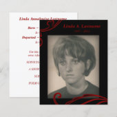 追悼カード 赤い飾り (正面/裏面)