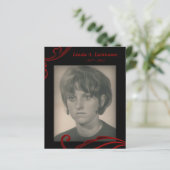 追悼カード 赤い飾り (スタンド正面)