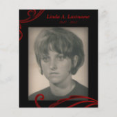 追悼カード 赤い飾り (正面)