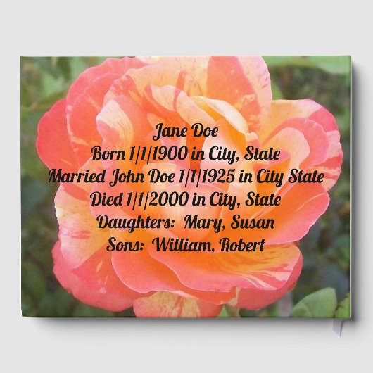 追悼サービス葬儀ゲストブック ゲストブック (裏面)