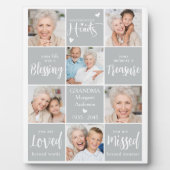 追悼パーソナライズされた6写真コラージュ記念 フォトプラーク (正面)