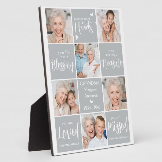 追悼パーソナライズされた6写真コラージュ記念 フォトプラーク (側面)