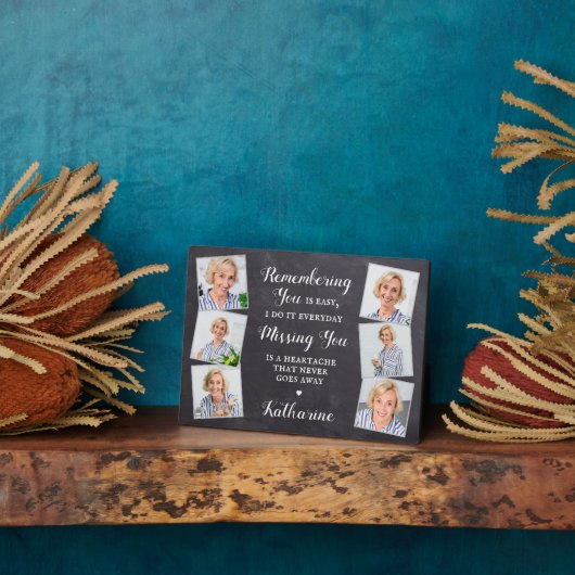 追悼パーソナライズされた6写真コラージュ記念 フォトプラーク (側面)
