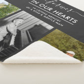 追悼フォトコラージュ永遠にハートグレー シェルパブランケット (3/4)