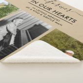 追悼フォトコラージュ永遠にハートベージュ シェルパブランケット (3/4)