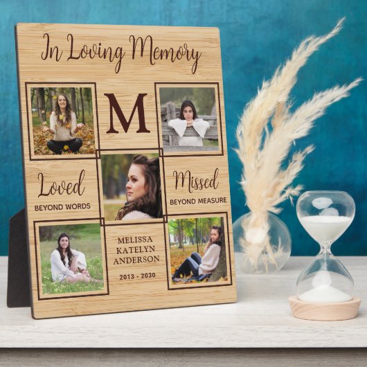 追悼フォトコラージュ記念の思い出 フォトプラーク (側面)